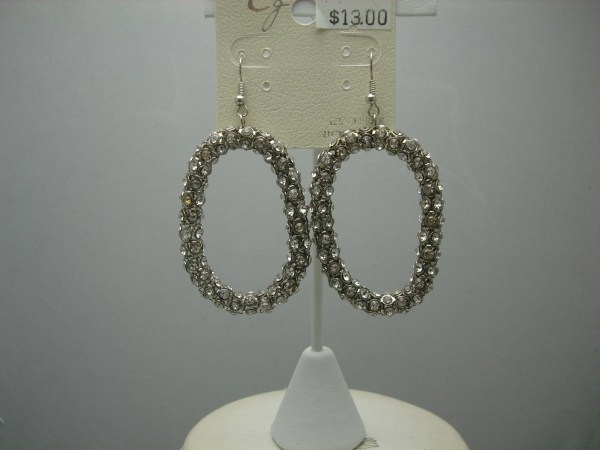 Crystal Stone Silver Tone Earring